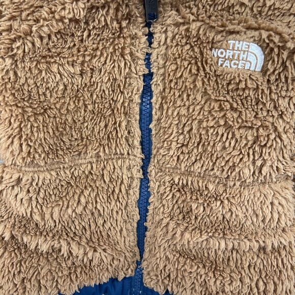 The North Face Reversible Mount Chimbo Jacket Baby 6-12 M Blue Sherpa Full Zip - Picture 14 of 16